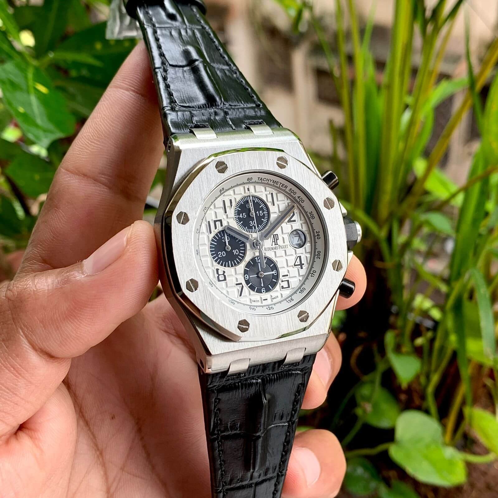 Audemars-Piguet-Offshore-Chronograph-Silver-1-laziofy Audemars Piguet Offshore Chronograph Silver First Copy Watch - Image 1