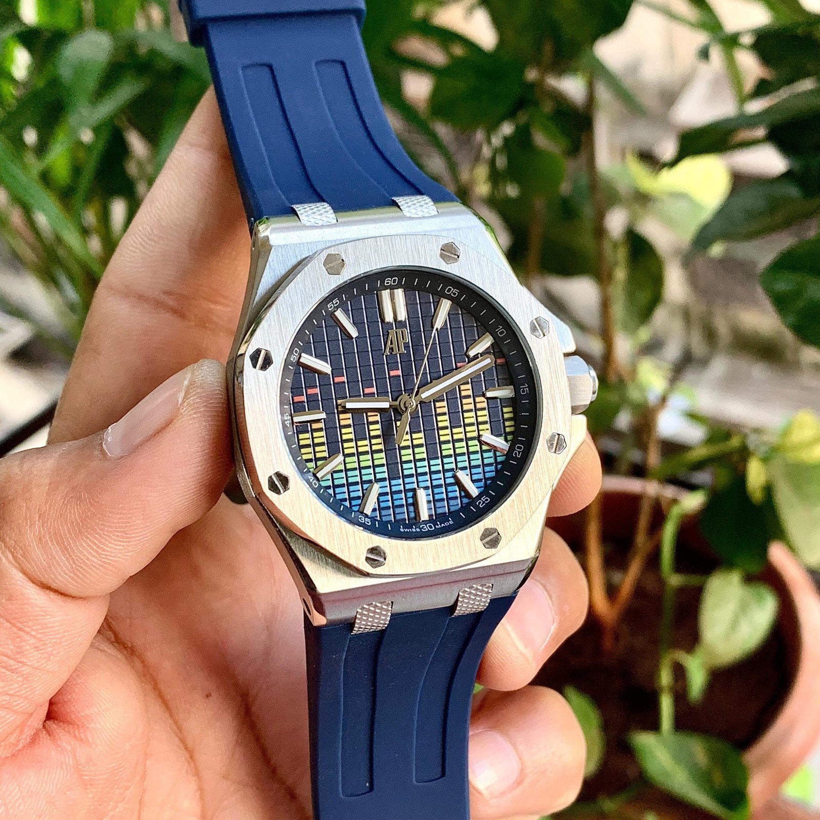 Audemars-Piguet-Offshore-Music-Edition-Silver-Blue-1-laziofy Audemars Piguet Offshore Music Edition Silver Blue First Copy Watch - Image 1