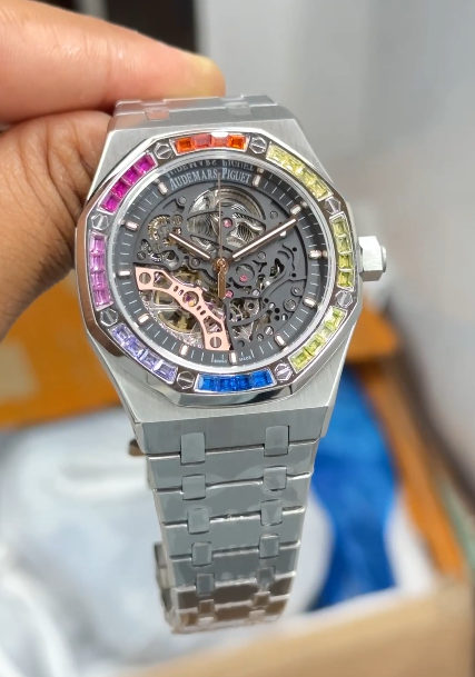 Audemars-Piguet-Royal-Oak-Open-Worked-Silver-Rainbow-1-laziofy Audemars Piguet Royal Oak Open-Worked Silver Rainbow - Image 1