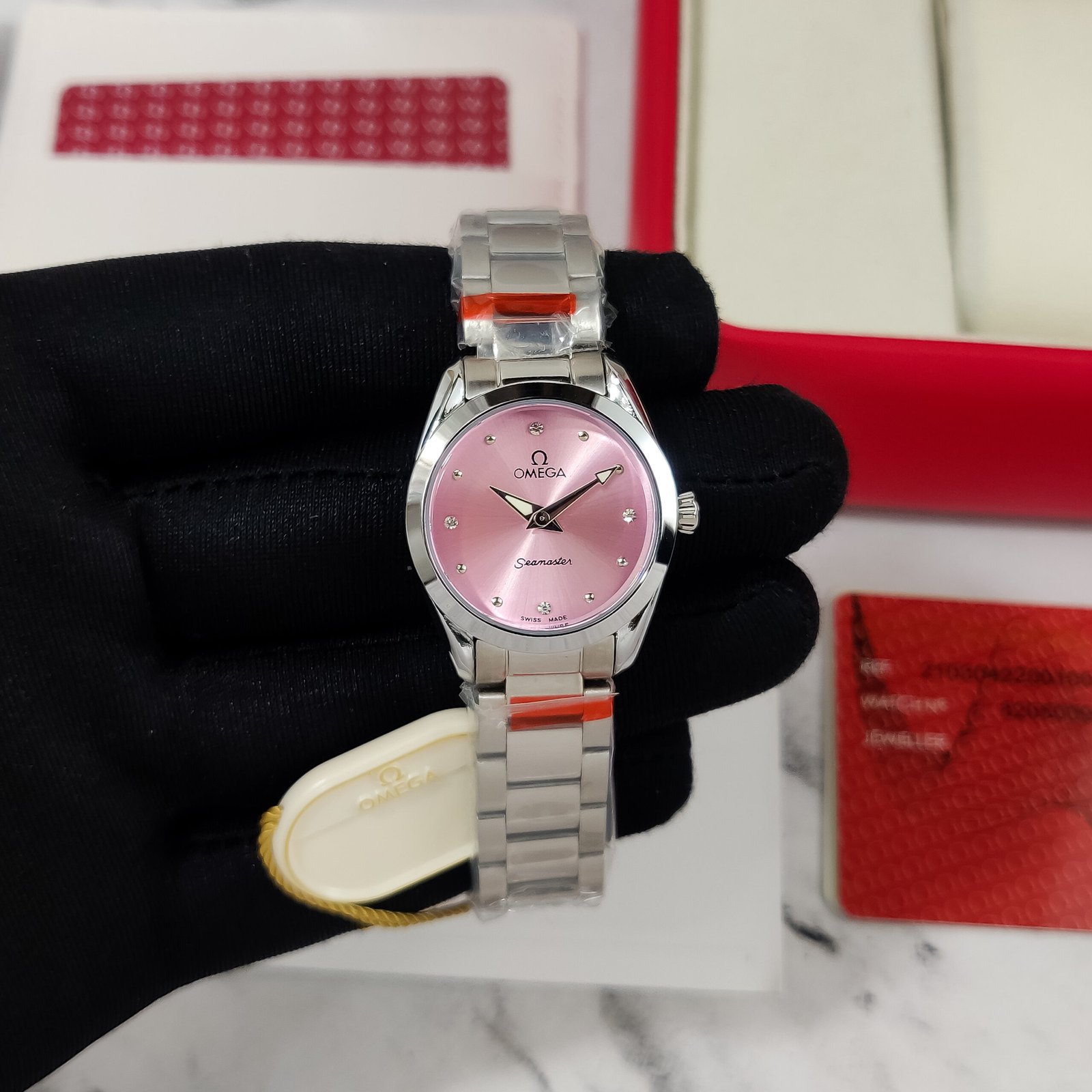 Omega-Aqua-Terra-150M-Pink-1-laziofy Omega Aqua Terra 150M Pink First Copy Watch - Image 1