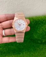 Omega Rose Gold White Dial First Copy Watch