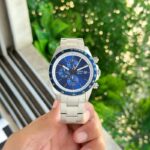 Fossil Autocross Silver Blue Chronograph Watch