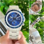 Fossil Autocross Silver Blue Chronograph Watch - Image 2