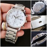 Fossil Commuter Silver Chronograph Watch with White Dial - Image 3