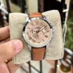 Fossil Grant Chronograph Cream Dial With Brown Strap - Image 2