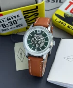Fossil Heritage Green Skeleton Dial Automatic First Copy Watch - Image 4