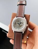 Fossil Modern Machine LiteHide Silver 45mm First Copy Watch - Image 2