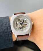 Fossil Modern Machine LiteHide Silver 45mm First Copy Watch - Image 4
