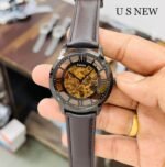 Fossil Townsman Brown Skeleton Leather Strap First Copy Watch