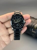 Omega Automatic Black Open Heart Firstr Copy Watch
