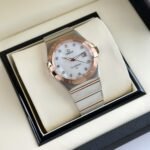 Omega Constellation Engraved Steel And Rose Gold First Copy Watch