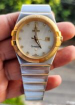 Omega Constellation Gold Diamond Quartz First Copy Watch