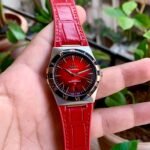Omega Constellation Silver Red Co-Axial Automatic First Copy Watch