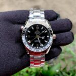 Omega Seamaster Planet Ocean GMT Silver and Black First Copy Watch