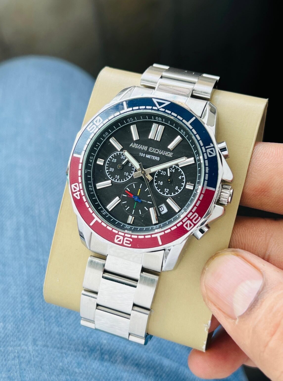 Armani-Exchange-Spencer-Chronograph-Stainless-Steel-Watch-1-laziofy Armani Exchange Spencer Chronograph Stainless Steel Watch - Image 1