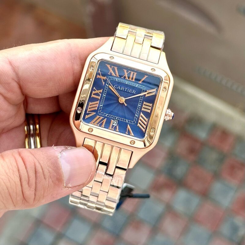 Cartier-Santos-Dumont-Blue-Dial-1-laziofy Cartier Santos Dumont Blue Dial First Copy Watch - Image 1