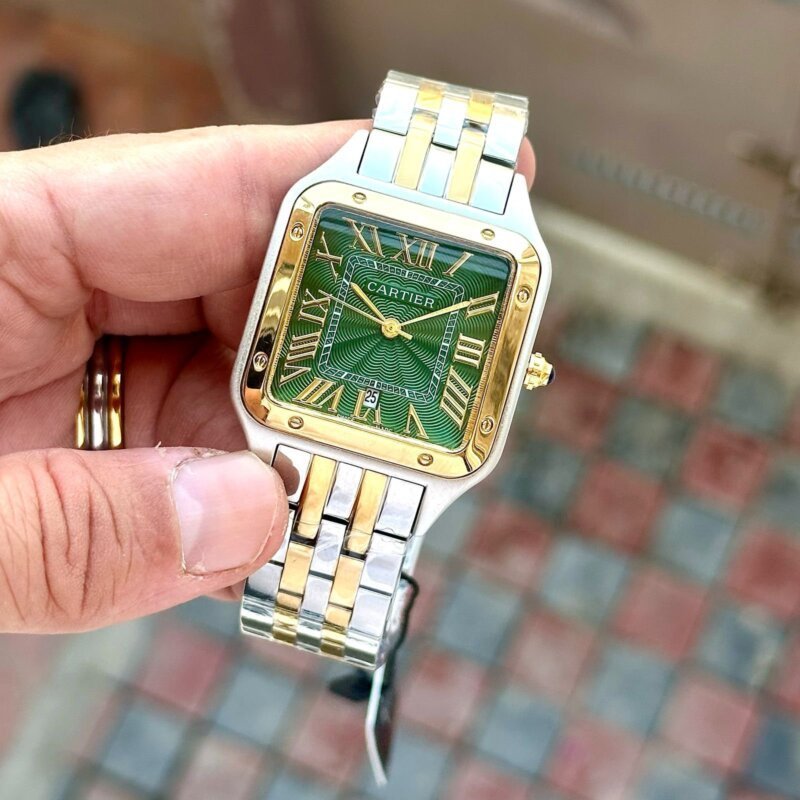 Cartier-Santos-Dumont-Geometric-1-laziofy Cartier Santos Dumont Geometric First Copy Watch - Image 1