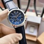 Emporio Armani Blue Leather Band Watch - Image 3