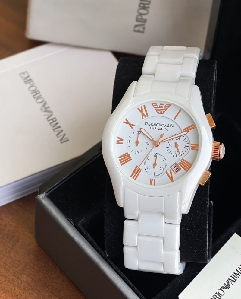 Emporio-Armani-Ceramica-White-Dial-1-laziofy Emporio Armani Ceramica White Dial First Copy Watch - Image 1