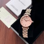 Emporio Armani Rose Gold Diamond Dial Watch - Image 2