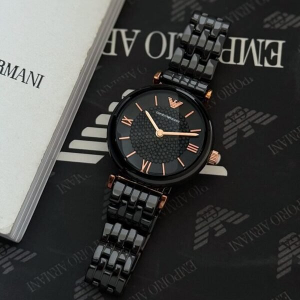 Emporio Armani Slim Black Ceramic Watch