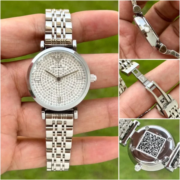 Emporio Armani Slim White Dial Watch