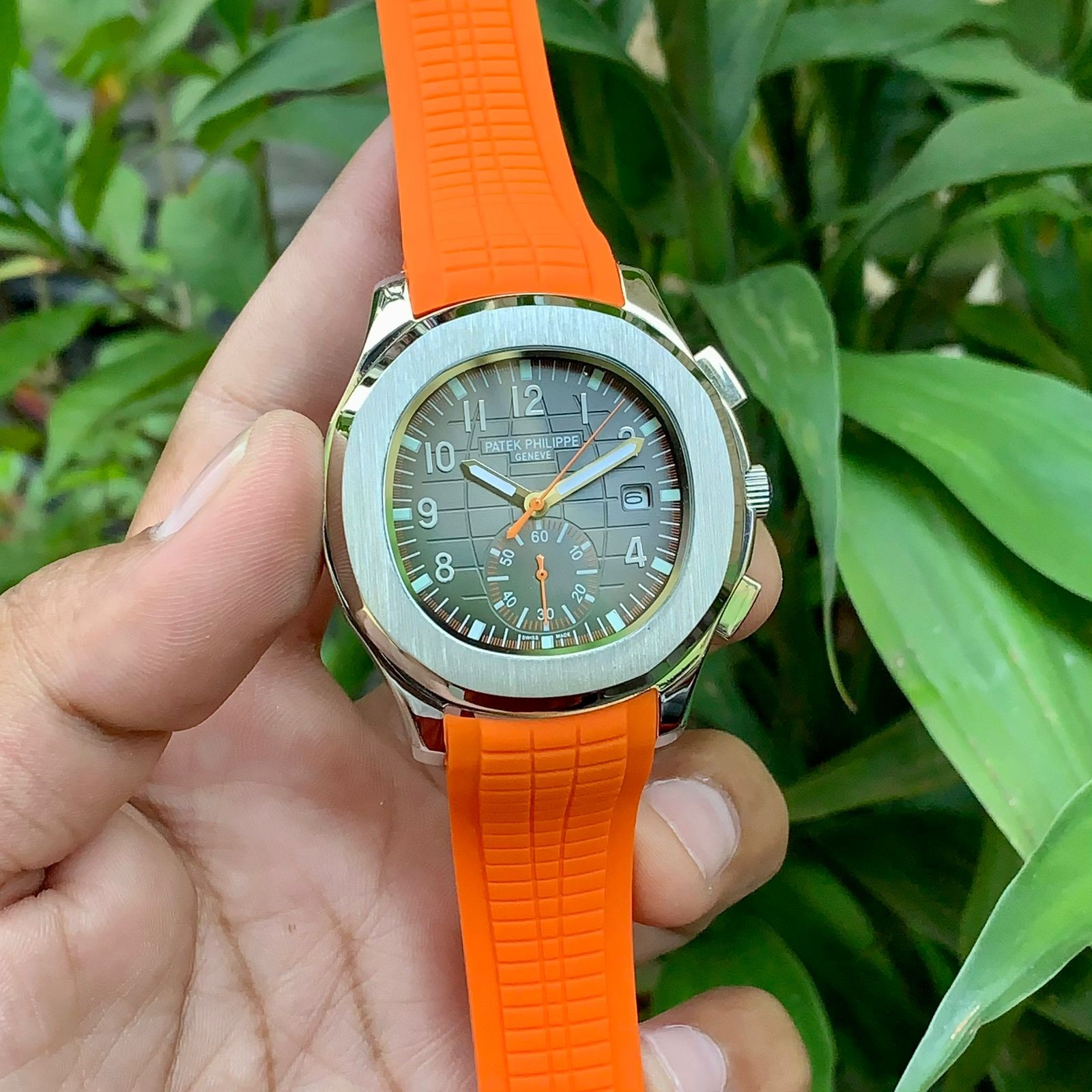 Patek-Philippe-Aqua-Orange-Auto-1-laziofy Patek Philippe Aqua Orange Auto First Copy Watch - Image 1