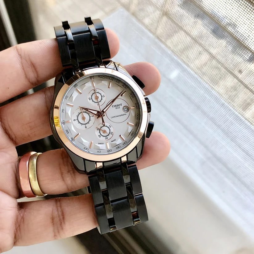 Tissot-Black-Dial-Mens-Watch-1-laziofy Tissot Black Dial Men's Watch First Copy - Image 1